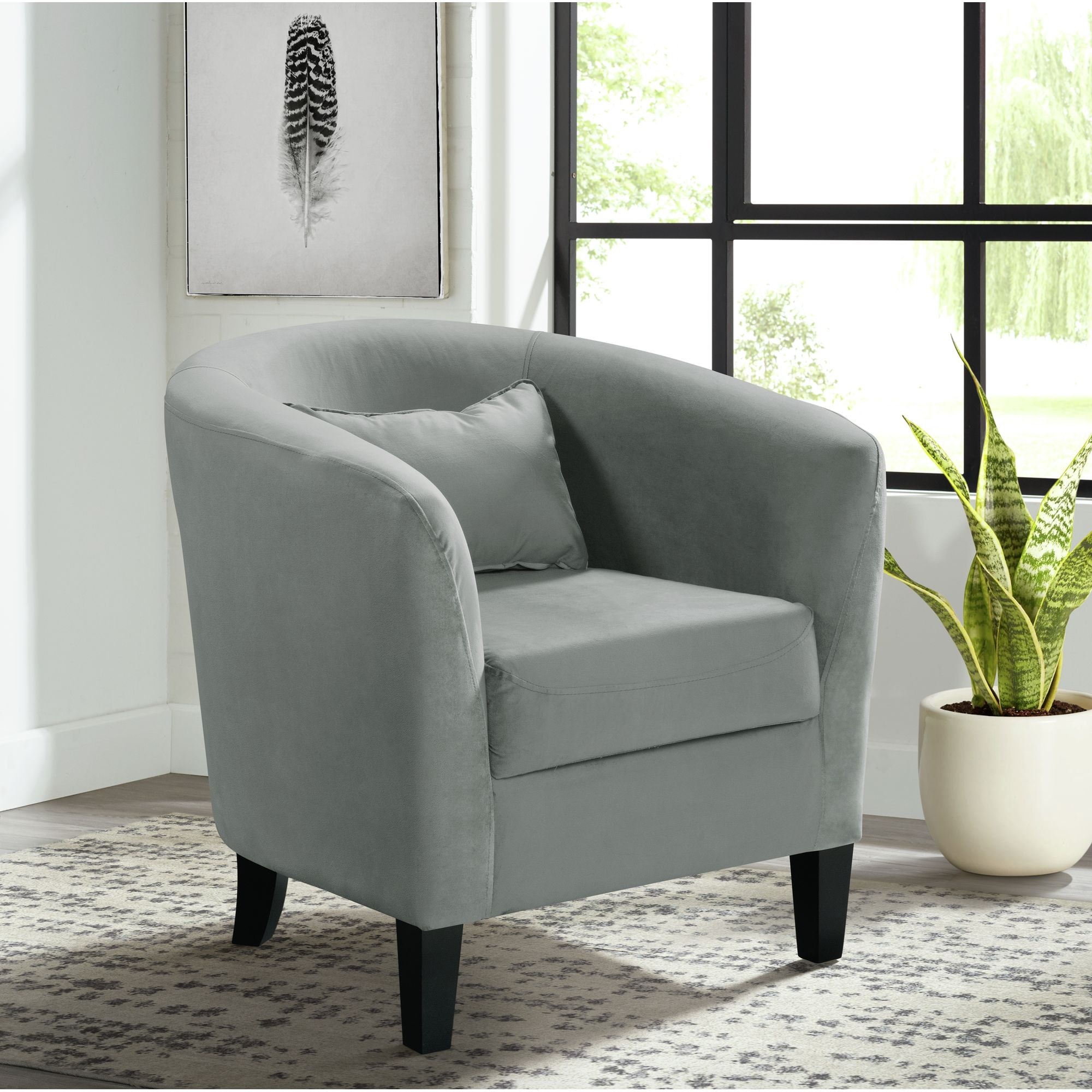 Cream and grey accent chair new arrivals